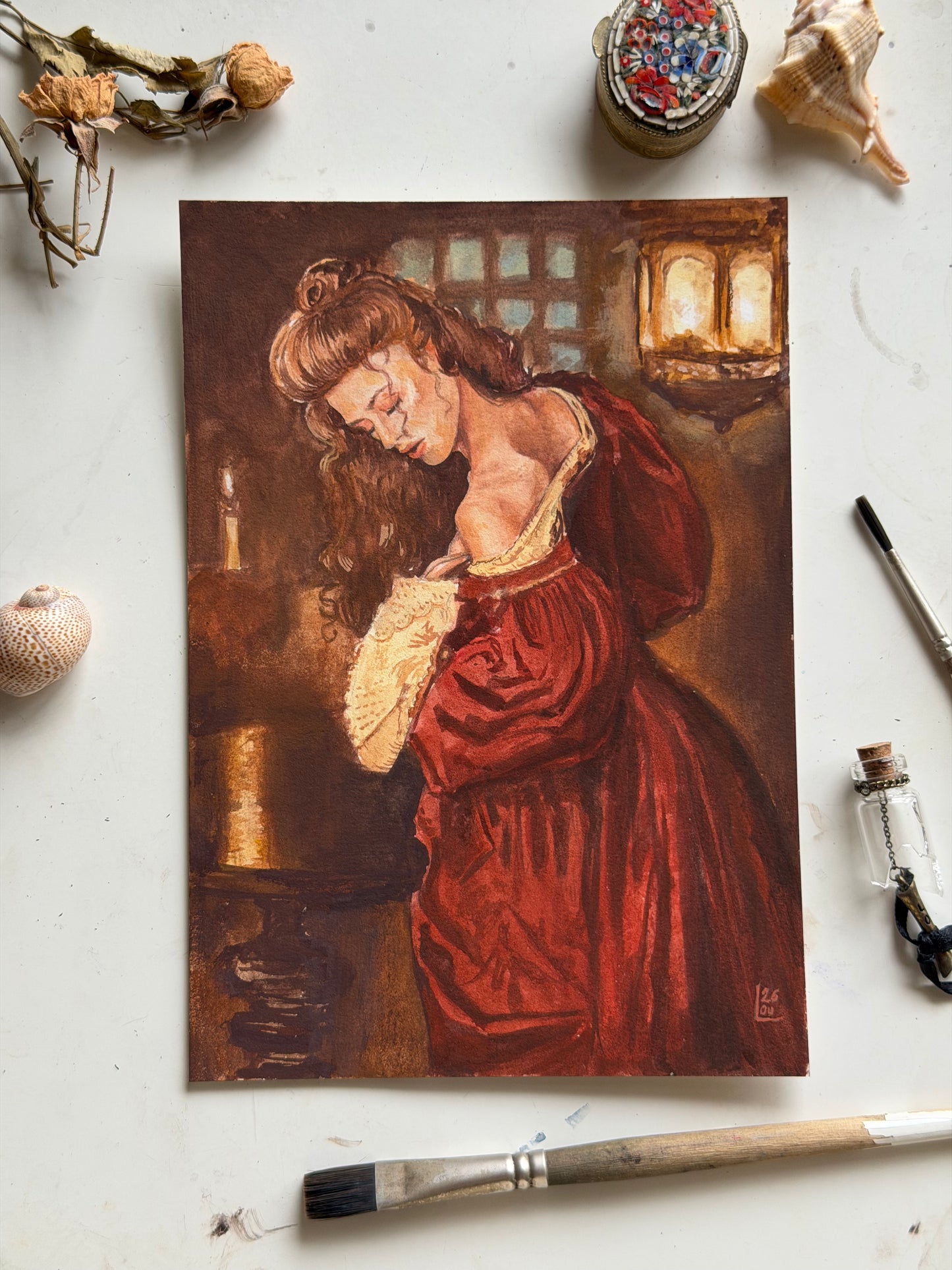 Elizabeth Swann gouache original illustration