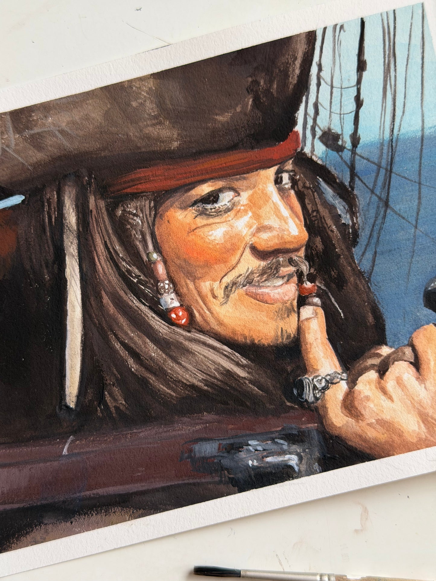 Jack Sparrow gouache original illustration
