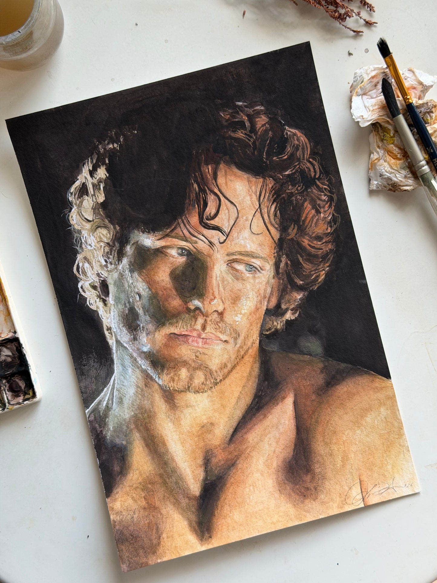 Jamie Fraser gouache illustration