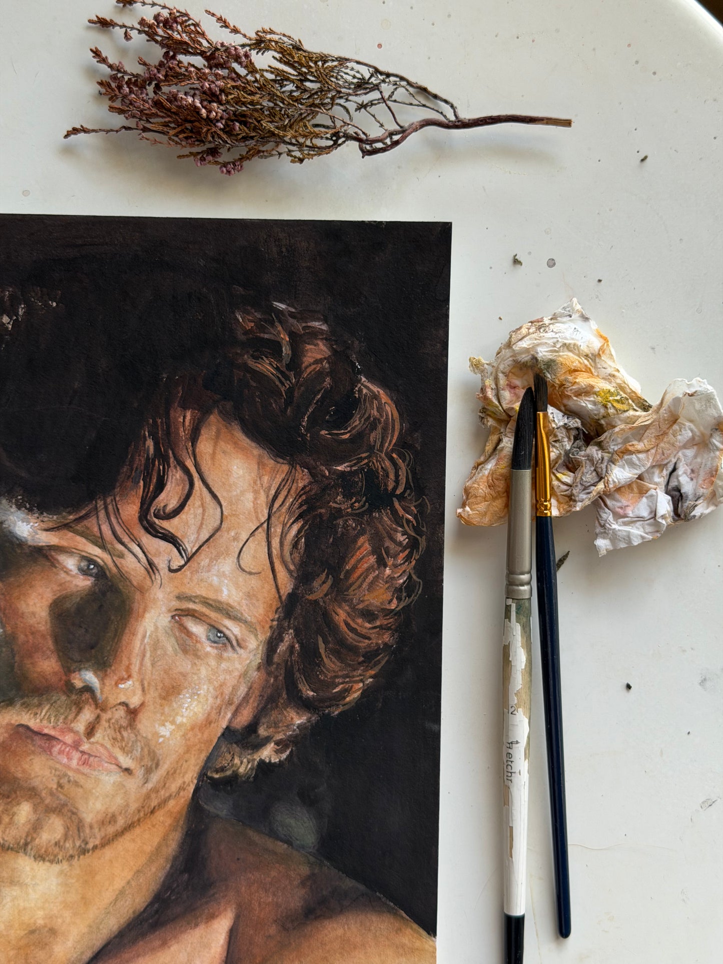 Jamie Fraser gouache illustration