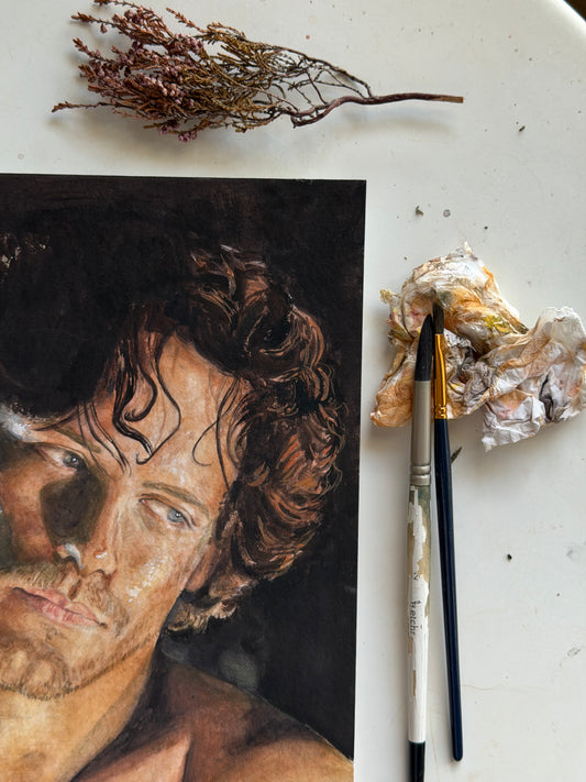 Jamie Fraser gouache illustration
