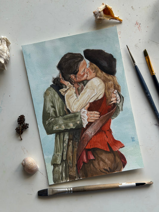Will and Elizabeth Turner gouache original illustration