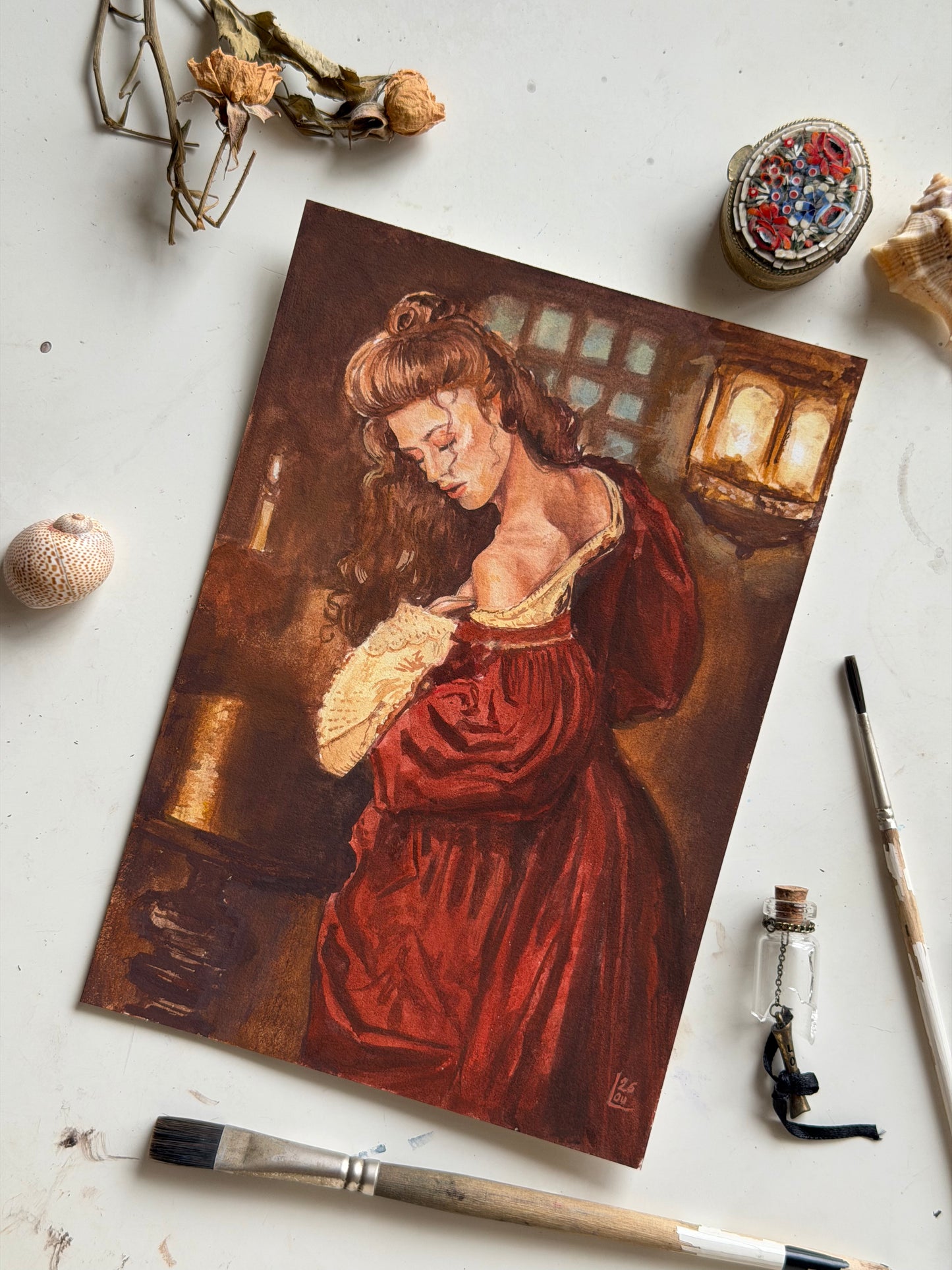 Elizabeth Swann gouache original illustration