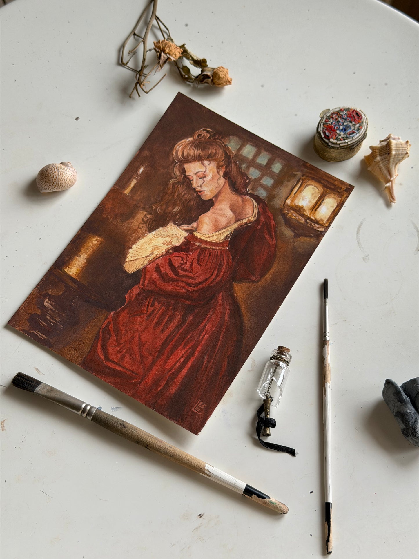 Elizabeth Swann gouache original illustration