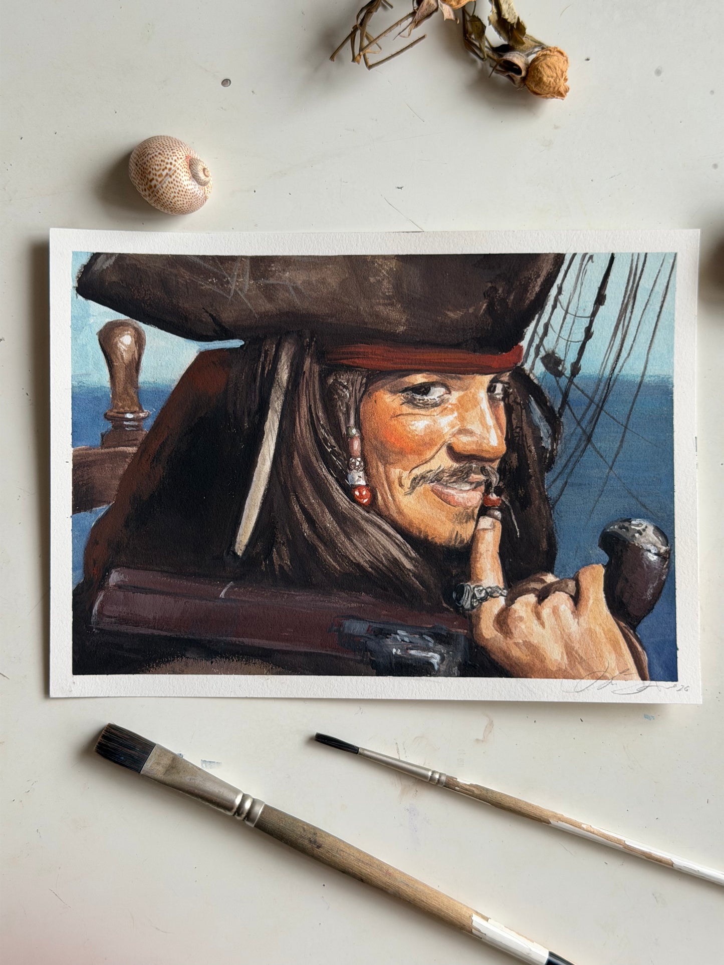 Jack Sparrow gouache original illustration