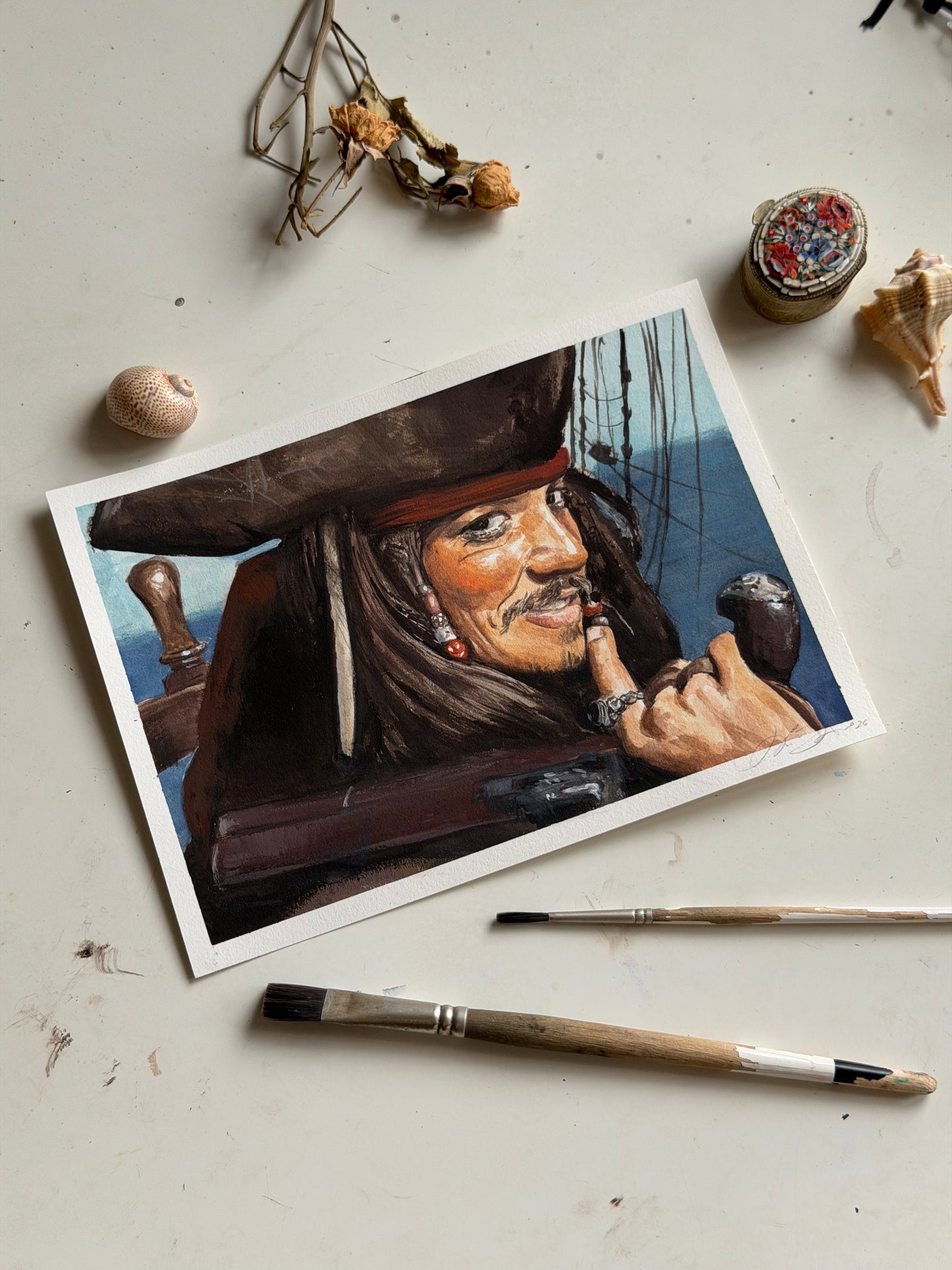 Jack Sparrow gouache original illustration